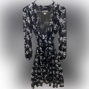 Michael Kors Midi Floral Wrap Dress